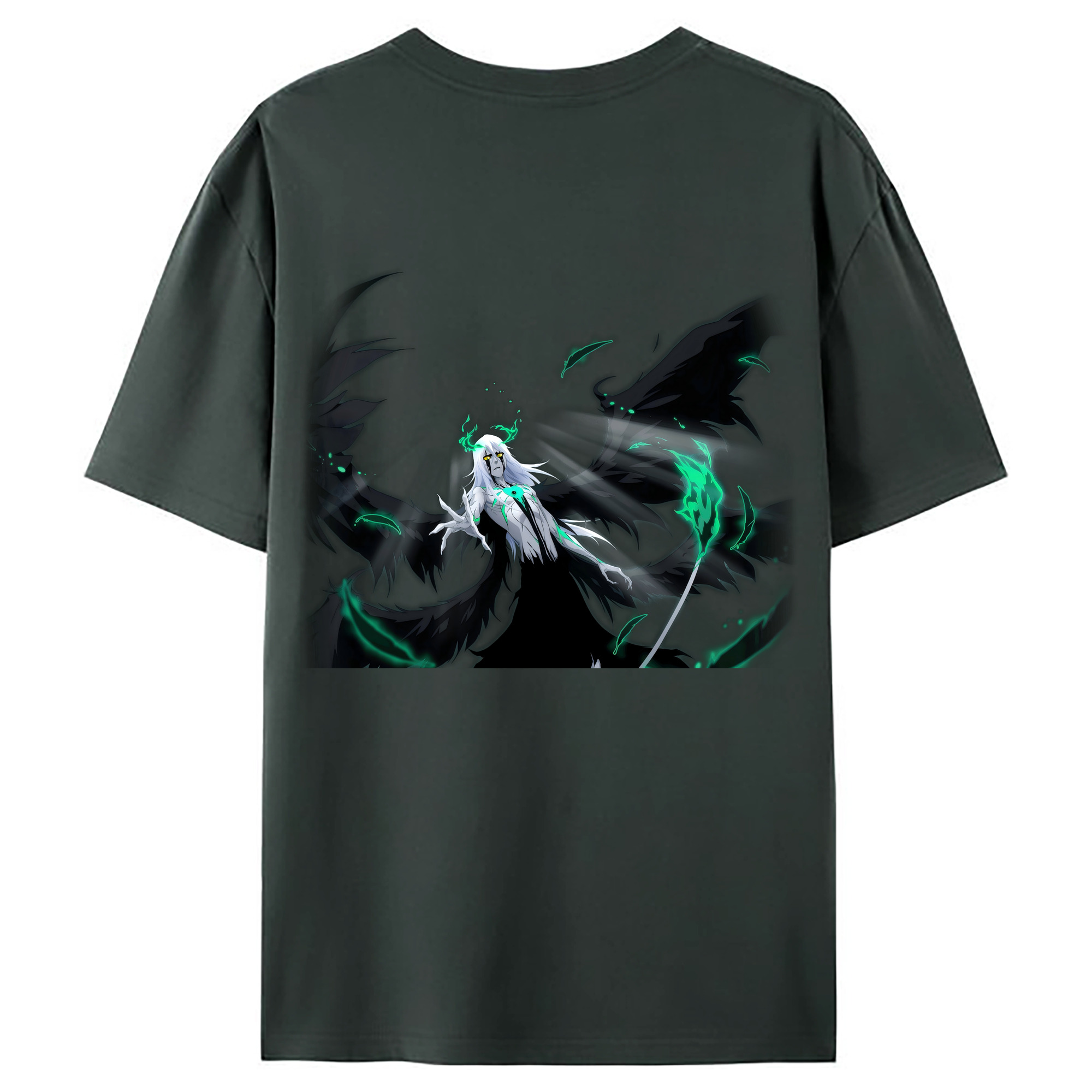 （画像用） ブリーチ ウルキオラ·シファー BLEACH Ulquiorra cifer 綿100％ メンズ半袖Tシャツ（バックプリント） 通気性